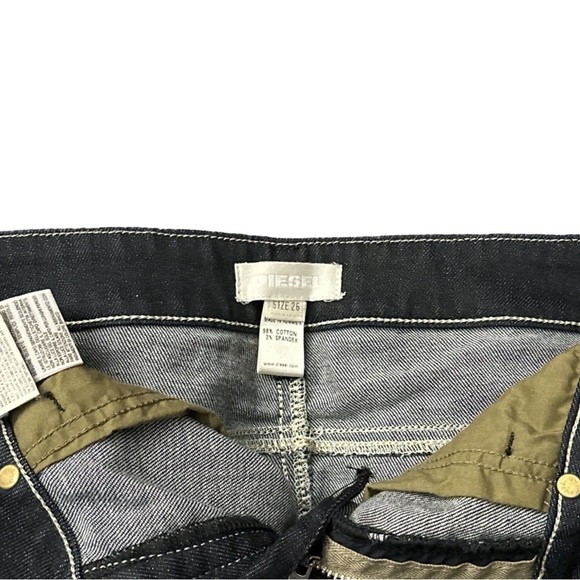 DIESEL women's dark wash designer denim mini skirt, size 26. - Picture 3 of 3